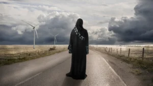 Frau auf dem geraden Weg