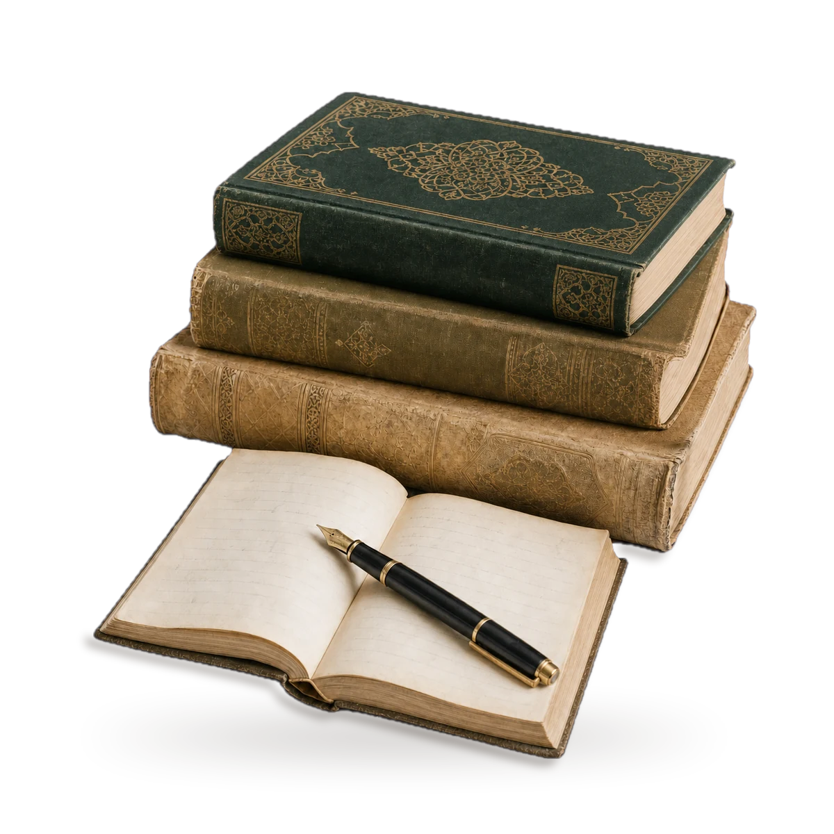 Antike Bücher mit Mushaf und Studienheft